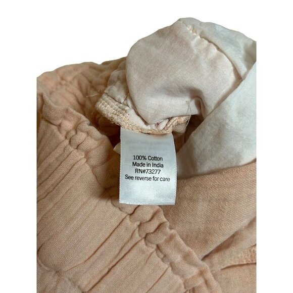 Peach Crepe Gauze SO Womens High Rise‎ Tapered M Pants With Tie - Picture 4 of 5